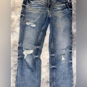 Silver Jeans Women's Suki Capri Straight Leg Distressed Denim NWOT